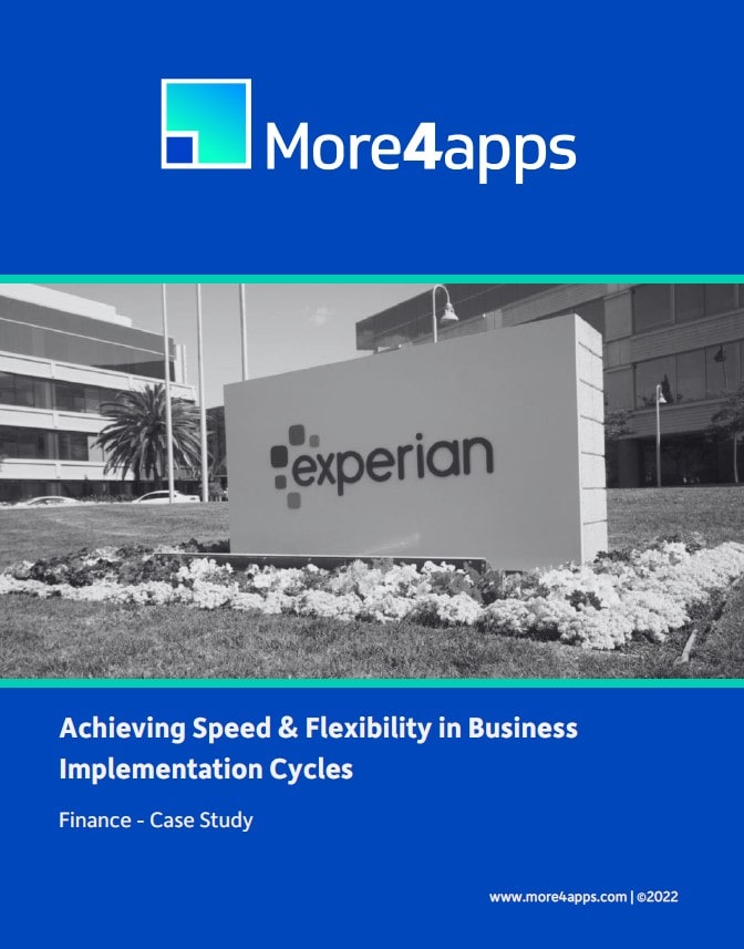 More4apps tools helped a finance company achieve faster and more flexible business implementation cycles.