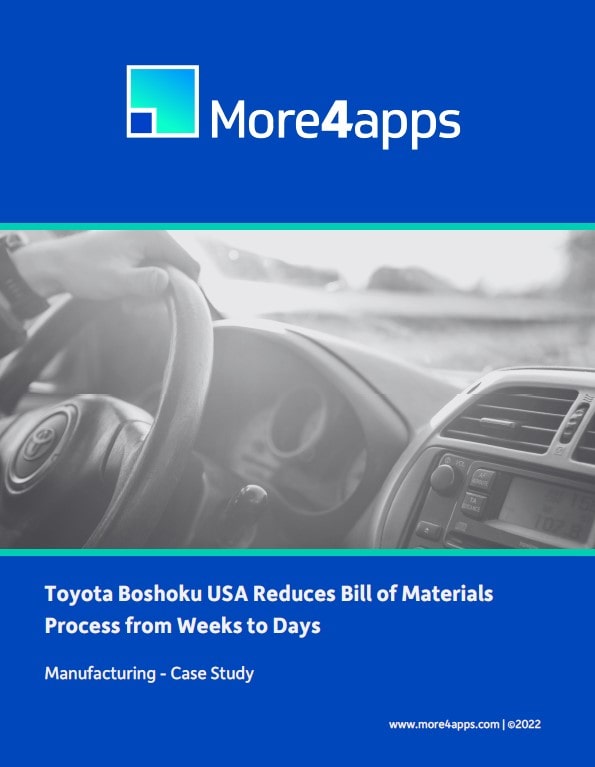 Discover how More4apps solutions helped a manufacturing company simplify data processes from weeks to days.