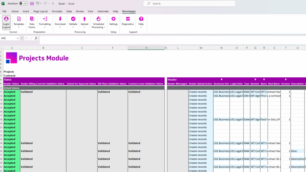 The More4apps ERP Cloud Toolbox Project Module offers contracts. Click to check it out.