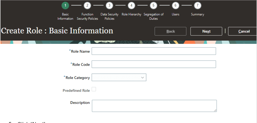 Create your own custom roles in Oracle Cloud.