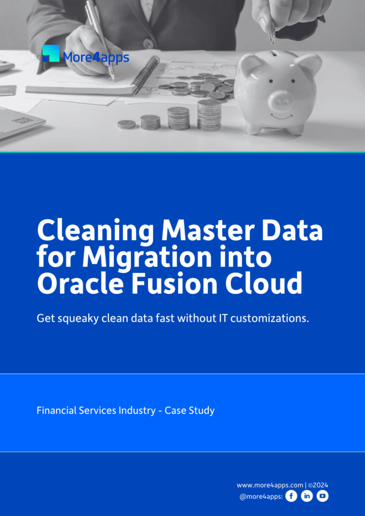 UK-based finance company uses the More4apps EBS Toolbox to clean its master data.
